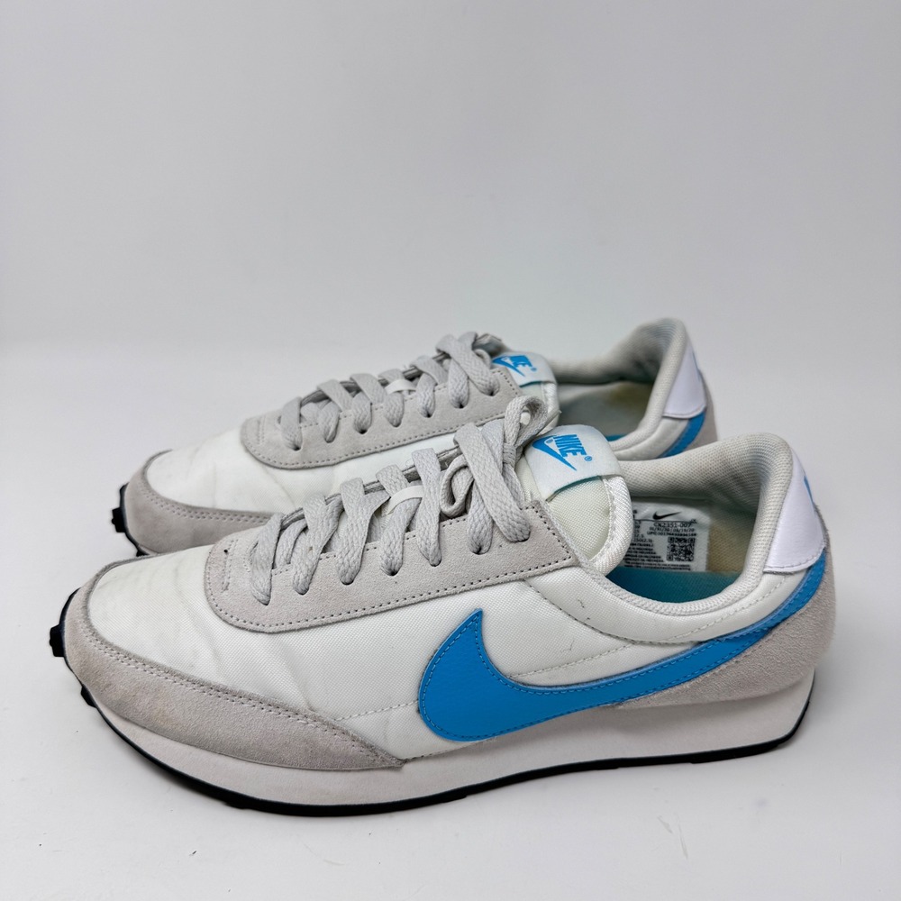 Nike Daybreak-Type Sneakers White/Gray with Blue Swoosh Size 8